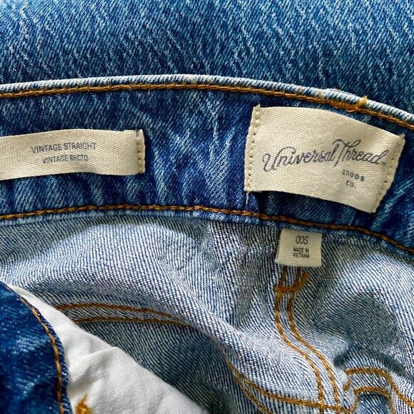 Universal Thread Vintage Stretch Straight Leg Jeans Women's 00 Short NEW NTW - Picture 7 of 10